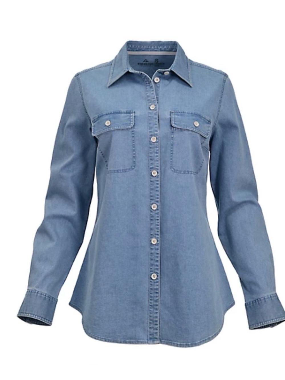 Ridgecut Women’s Flex Denim Long Sleeve Work Shirt Light Wash Size XL